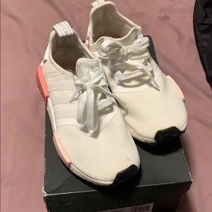 Adidas pink and white sneakers